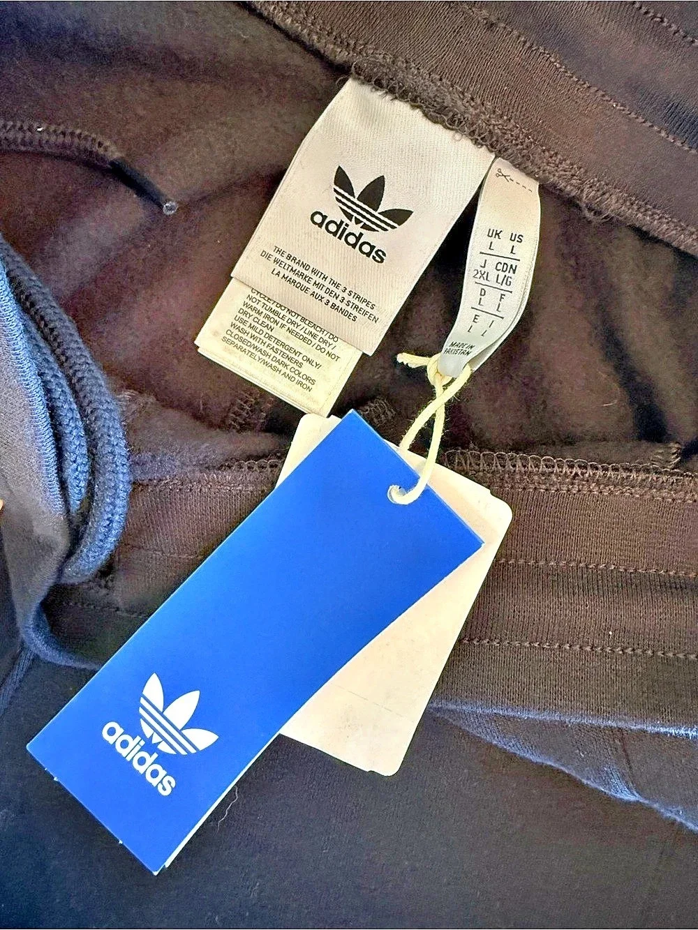 adidas Black & White Striped Joggers Size Large NWT